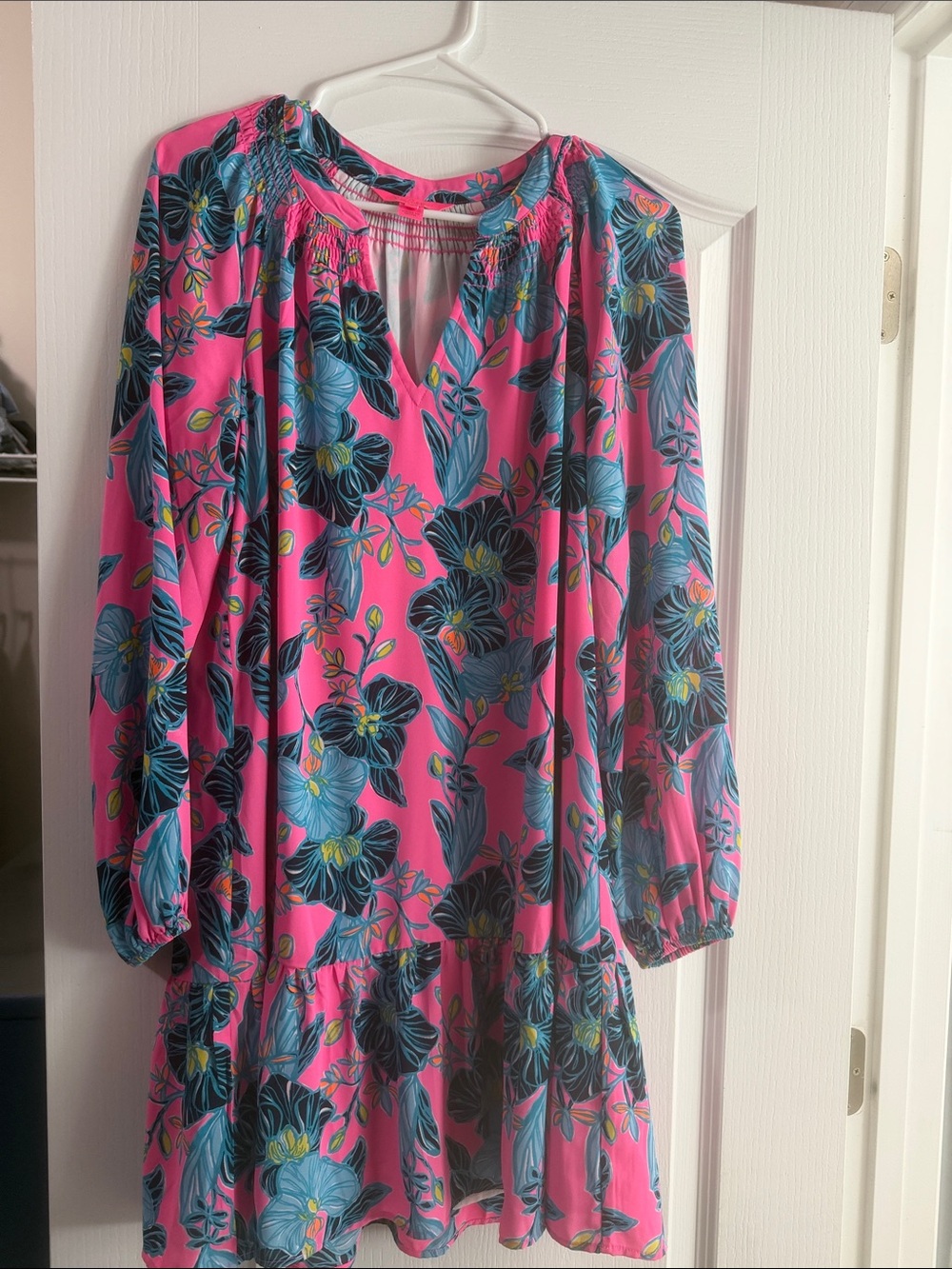 Lily Pilitzer Pink Floral Long Sleeve Dress